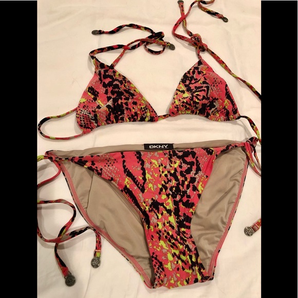 DKNY bikini in snakeskin print with vibrant colors - Picture 3 of 10